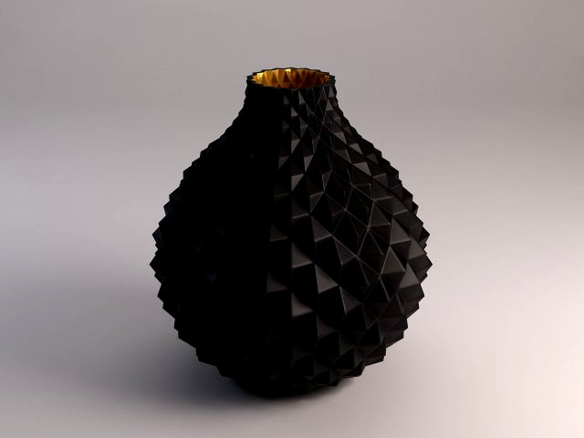 ceramic vase---diamond relief
