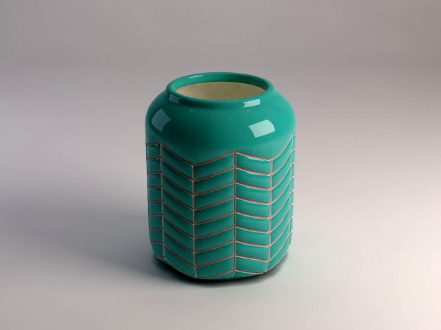 ceramic vase---toothed pattern