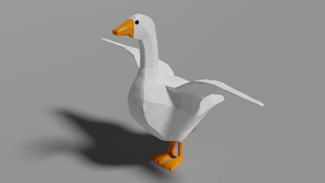 low poly goose