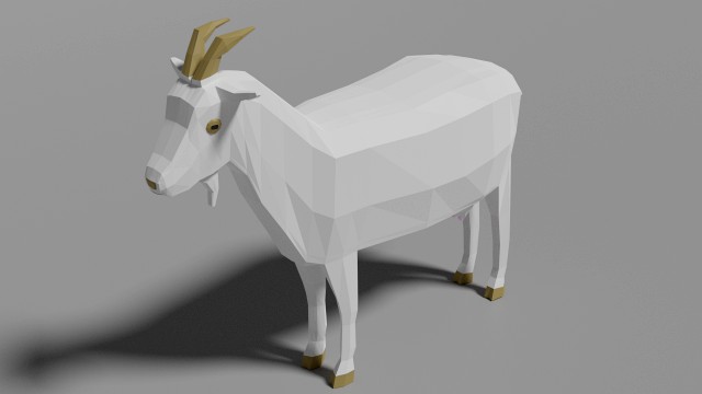 low poly goat