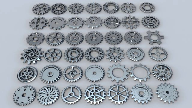 42 low poly gears