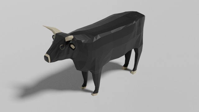 low poly bull