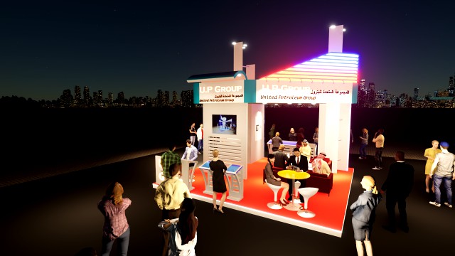 6x6 3d exhibition booth design render was made by twinmotion 2020
