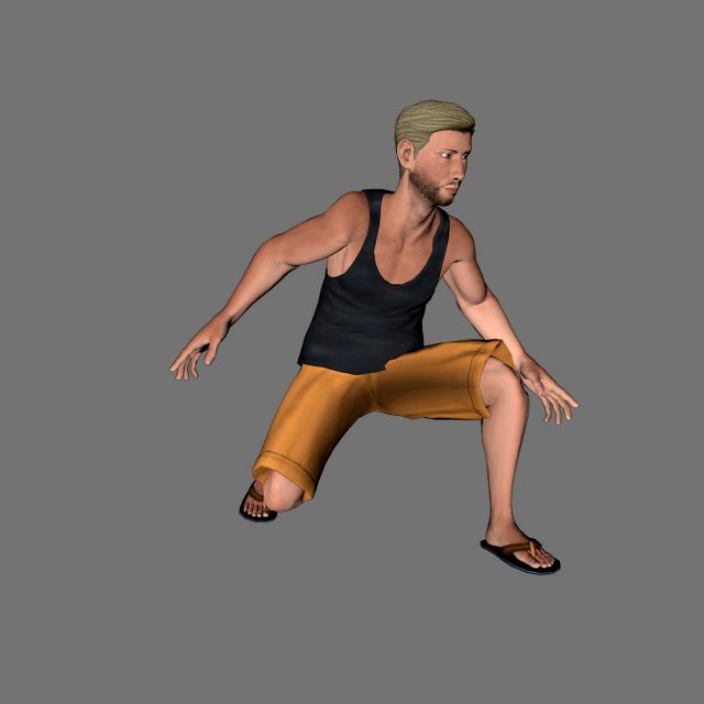 animated man -rigged 3d game character