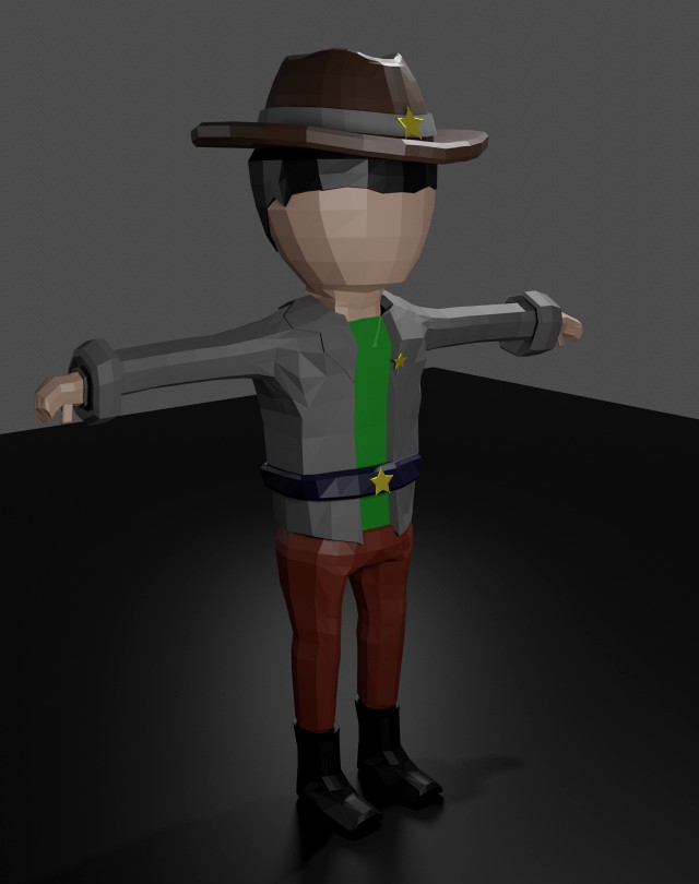 low poly man