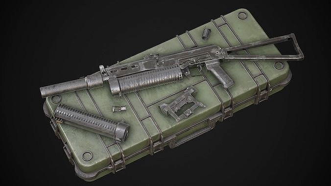 PP-19 Bizon and Case lowpoly