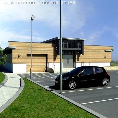 Sports Pavillion  Utility Building 3D Model