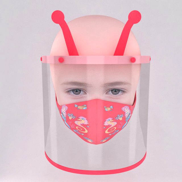 medical face shield and mask for kids