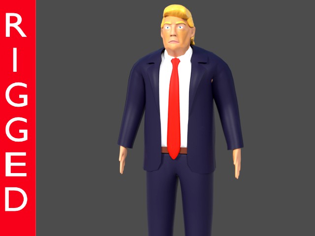 donald trump 3d rigged model president man human