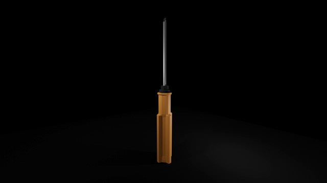 Low poly slotted screwdriver