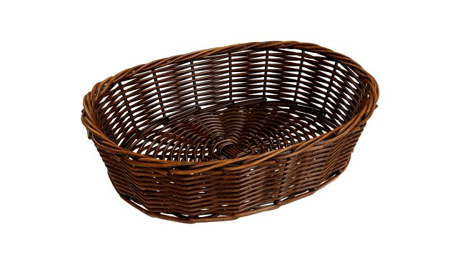 wicker basket dark brown oval