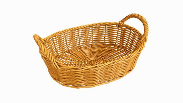 wicker basket with handles medium brown oval