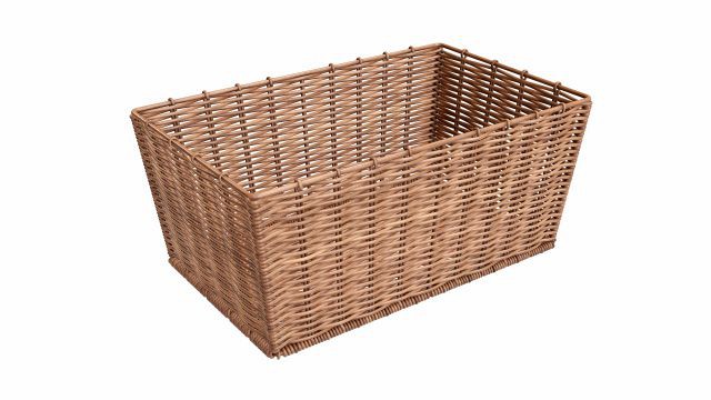 wicker basket 02 light brown rectangular