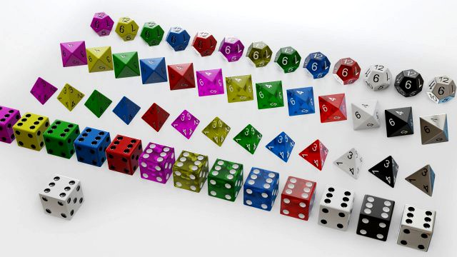 standard dice several shapes