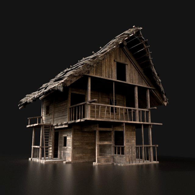 nextgen fantasy medieval wooden viking house hut cabin cottage