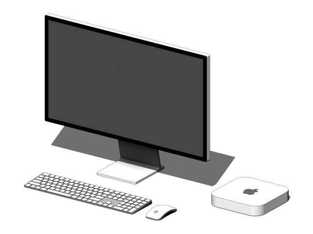 Apple Mac Mini Workstation - Revit Family 3d model