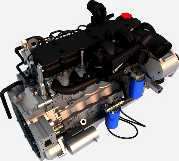V6 Turbo Engine 3D Model