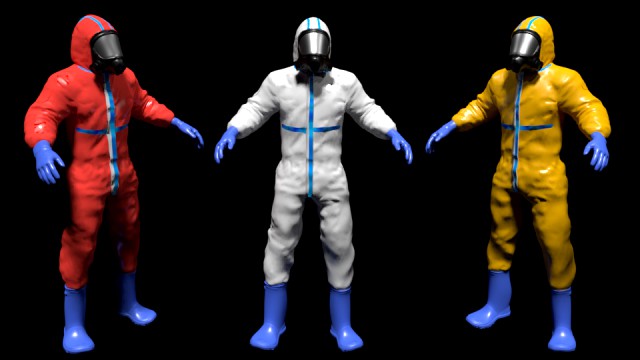 3d hazmat worker hazmat suit body suit bio suit safety suit protective suit coverall safety wear