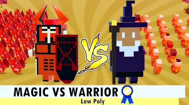 wizards versus warriors - low poly fbx and stl