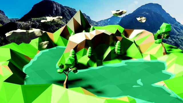 low poly land