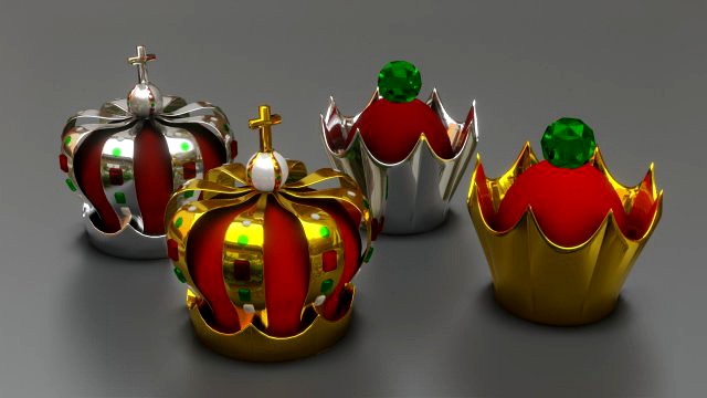 crown - king and queen gold and silver