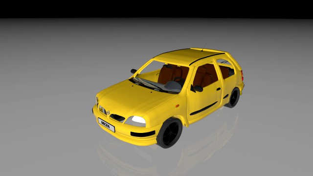 car yellow micra medium quality model