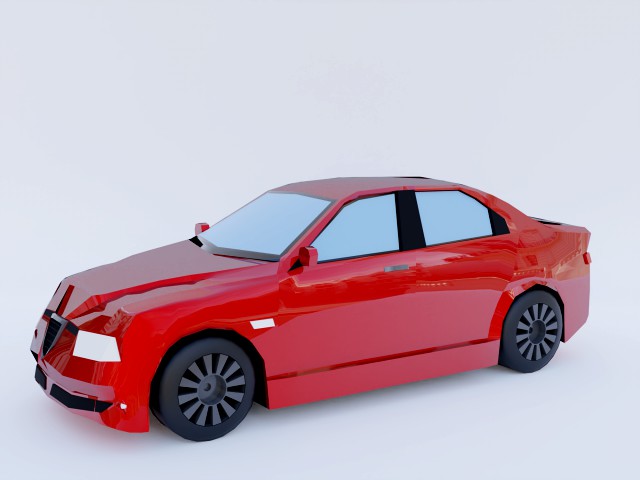 red car lowpoly