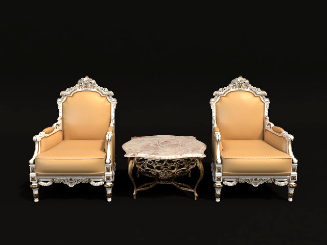 classic armchair and table set