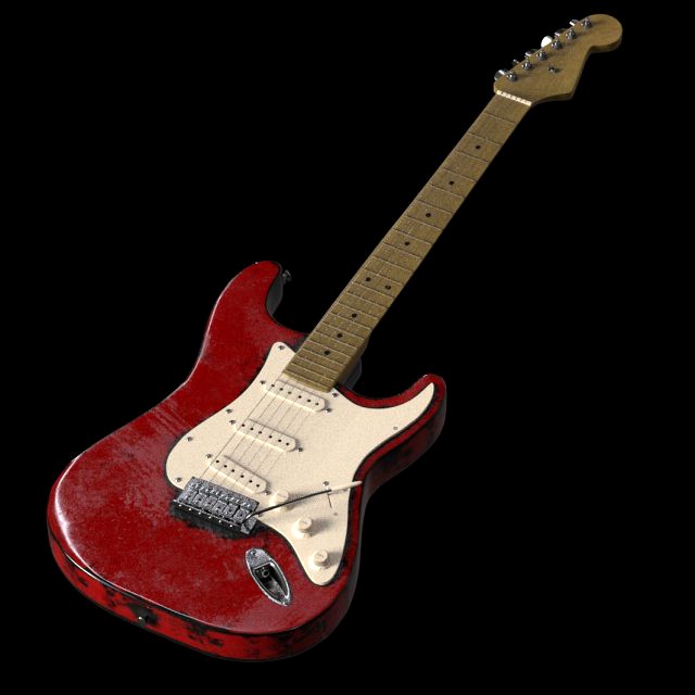 electric guitar with high quality textures fender stratocaster