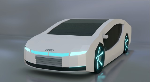 audi a9 futuristic concept car low-poly