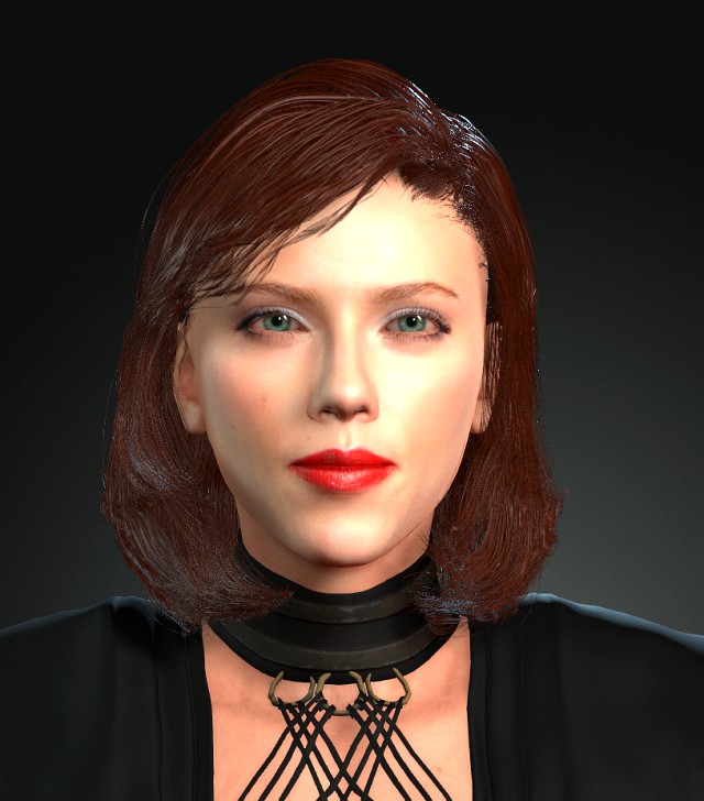 3d character design for actor scarlett johansson 2 ready for animation with same animation in the ve
