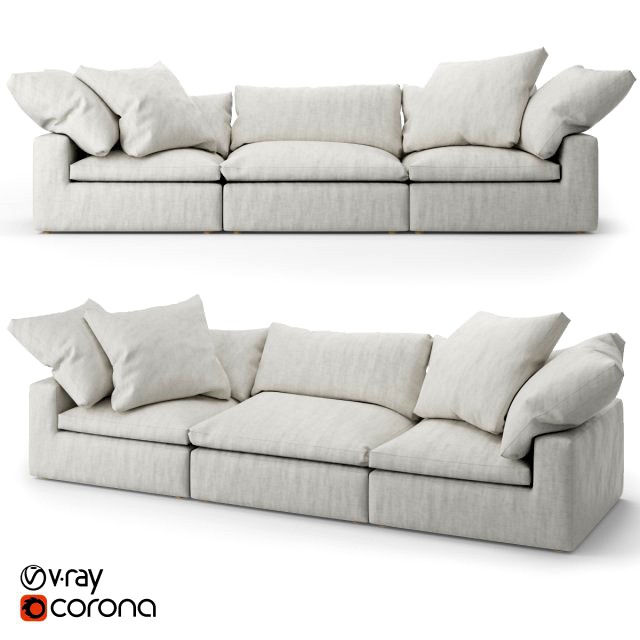restoration hardware cloud modular fabric sofa