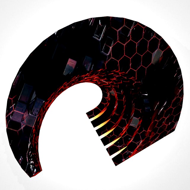 blue sci-fi crystal building