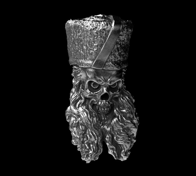 pendant - skull with beard and hat
