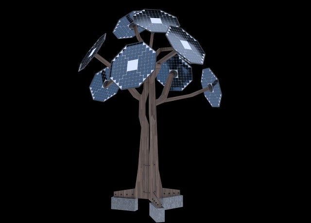 solar energy tree octagonal panels