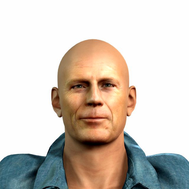Character design for actor bruce willis