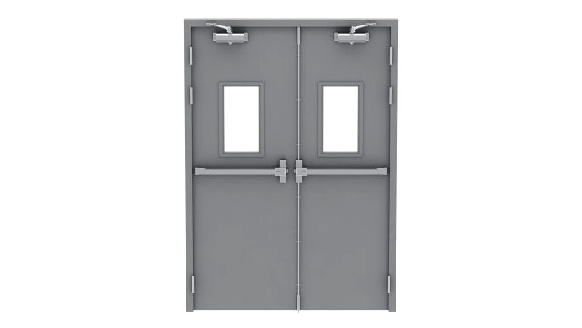 double fire exit door