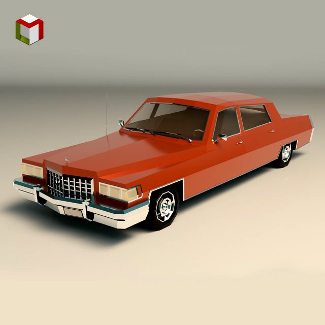 low poly sedan car 09