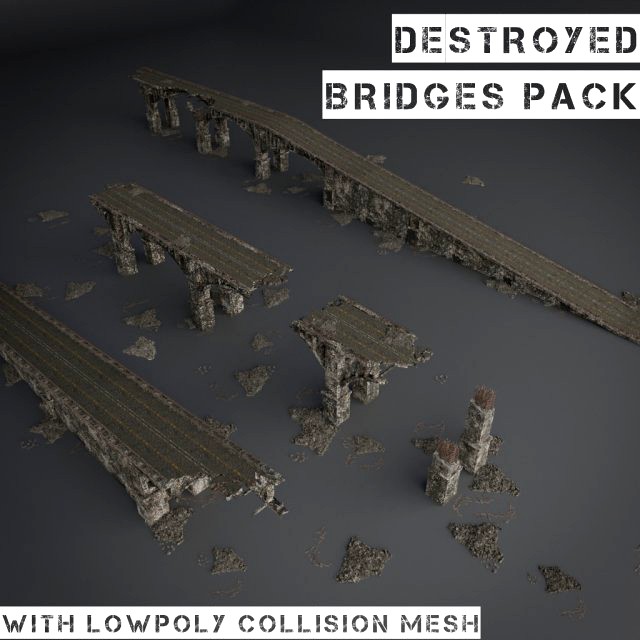 destroyed bridge set kitbash