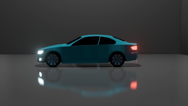 low poly car e92