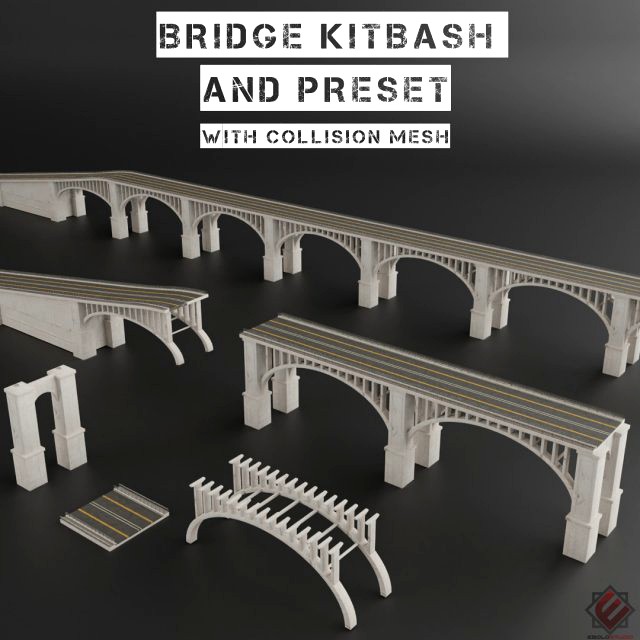 bridge set kitbash and bridge preset pbr