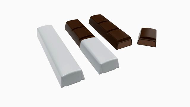 chocolate bars with wrapping half broken