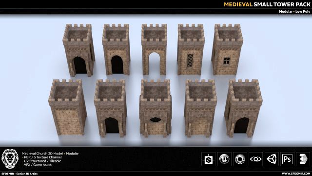 medieval small tower pack