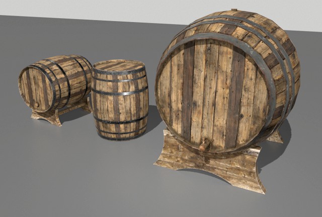 old wooden barrels 3