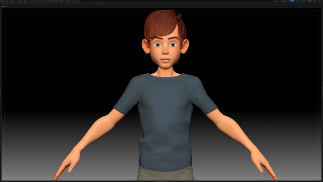 zbrush stylized character boy base mesh - amy boy style 2
