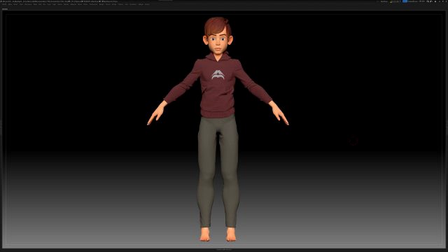 zbrush stylized character boy base mesh - amy boy style 4