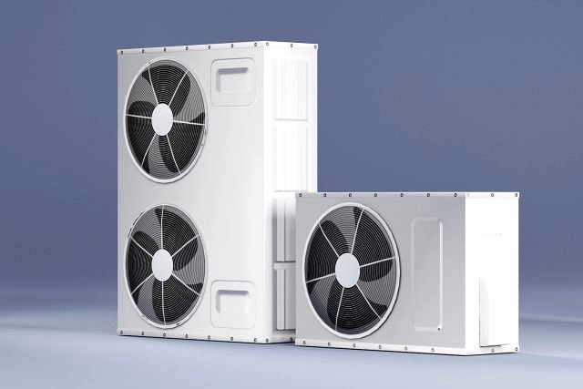 sample model of split air conditioner outdoor box low poly