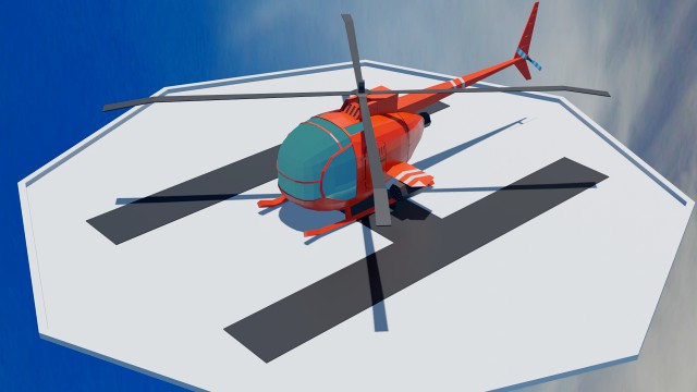 low poly helicopter