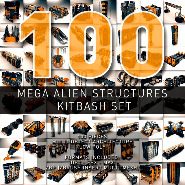 mega alien structures - 100 models kitbash set