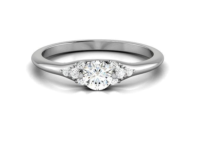 double halo heart shape three stone solitaire ring 6 | 3D